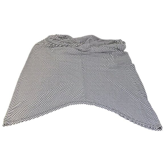 DB Sunday Womens Sleeveless Jersey Stretch Knit Dress Sz L Stripe Shark Bite Hem - Picture 4 of 9